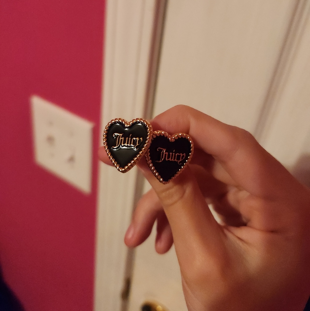 Juicy Couture Black Heart Earrings